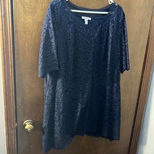 Dark blue lace blouse